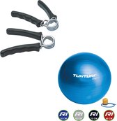 Tunturi - Fitness Set - Knijphalters 2 stuks - Gymball Blauw 55 cm