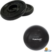 Tunturi - Fitness Set - Halterschijven 2 x 0,5 kg - Gymball Zwart 55 cm