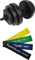 Tunturi - Fitness Set - Vinyl Halterset 15 kg - Weerstandsbanden 4 stuks