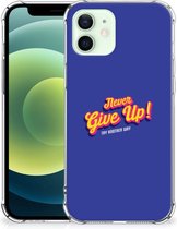 Smartphone hoesje iPhone 12 Mini TPU Silicone Hoesje met transparante rand Never Give Up