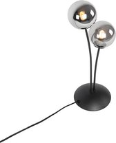 QAZQA athens - Landelijke Tafellamp - 2 lichts - H 480 mm - Zwart -  Woonkamer | Slaapkamer | Keuken