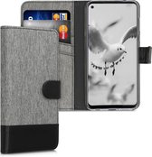 kwmobile telefoonhoesje voor Motorola Moto G Pro - Hoesje met pasjeshouder in grijs / zwart - Case met portemonnee