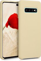 kwmobile telefoonhoesje voor Samsung Galaxy S10 Plus - Hoesje met siliconen coating - Smartphone case in lichtgeel