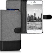 kwmobile telefoonhoesje voor Apple iPhone 7 Plus / 8 Plus - Hoesje met pasjeshouder in grijs / zwart - Case met portemonnee