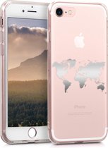 kwmobile telefoonhoesje voor Apple iPhone SE (2022) / SE (2020) / 8 / 7 - Hoesje voor smartphone - Wereldkaart design