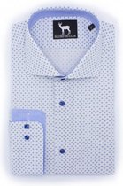 GENTS | Blumfontain Overhemd Heren Volwassenen print wit-blauw 0498 Maat XXL 45/46