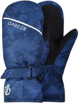 Dare2B Roaring slijtvaste, polyester skiwanten voor jongens, Wintersporthandschoenen, donker denim met geo-camouflageprint