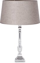 Home sweet home tafellamp Candle vierkant chroom & transparante lampenkap - Melrose - grijs