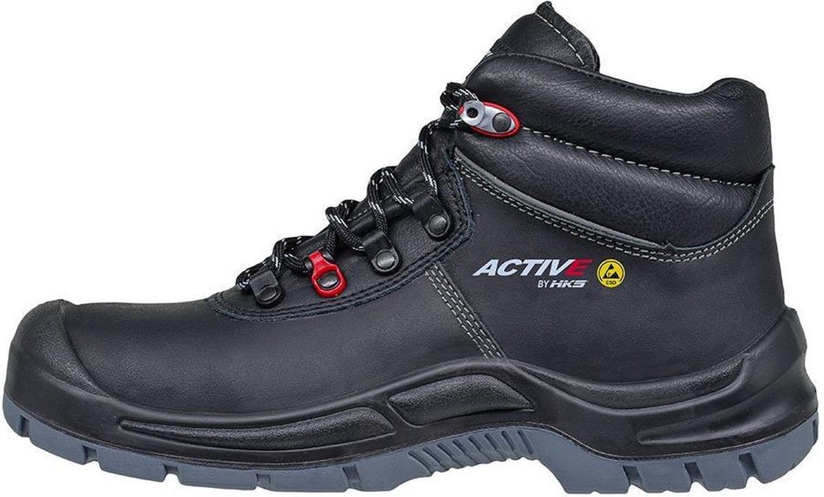 HKS Active 500 S3 werkschoenen - veiligheidsschoenen - safety shoes - heren - hoog - stalen neus - antislip - ESD - zwart - maat 43