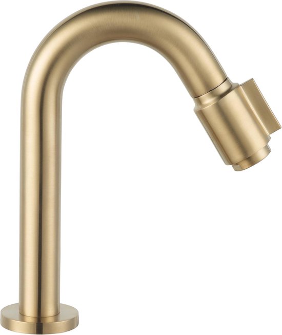 Saqu Essential 2.0 Luxe Fonteinkraan - 18.90 cm - met C-uitloop Messing - Toiletkraan - Koudwaterkraan - WC Kraan