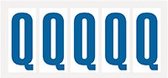 Letter stickers wit/blauw teksthoogte: 75 mm letter Q