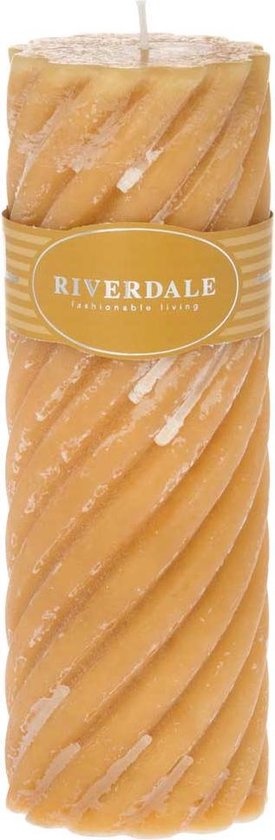 Riverdale - Geurkaars Swirl Summer's Breeze mosterd 7.5x23cm - Geel