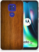 Smartphone hoesje Motorola Moto G9 Play | E7 Plus Leuk Case Super als Vaderdag Cadeaus Donker Hout
