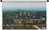 Wandkleed Angkor Wat - Luchtfoto van de tempel van Angkor Wat in Cambodja Wandkleed katoen 180x120 cm - Wandtapijt met foto XXL / Groot formaat!