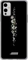 6F hoesje - geschikt voor OnePlus 9 -  Transparant TPU Case - White flowers in the dark #ffffff