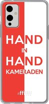6F hoesje - geschikt voor OnePlus 9 -  Transparant TPU Case - Feyenoord - Hand in hand, kameraden #ffffff