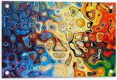 Tuinposter – Gekleurd Abstract Schilderij - 60x40cm Foto op Tuinposter  (wanddecoratie voor buiten en binnen)