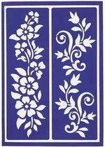 Flexibel sjabloon, vel 21x14,8 cm, , zomer bloemen, 1stuk