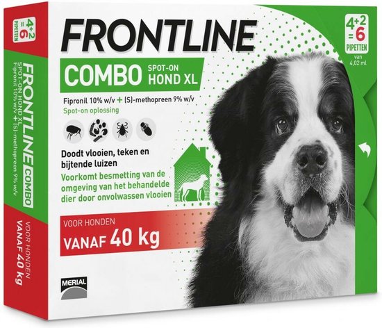 Opiaat tweede Schuldenaar Frontline Combo - XL: van 40 tot 60 kg - Anti vlooienmiddel en tekenmiddel  - Hond - 6... | bol.com