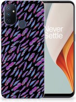 Telefoonhoesje OnePlus Nord N100 Backcover Soft Siliconen Hoesje Feathers Color