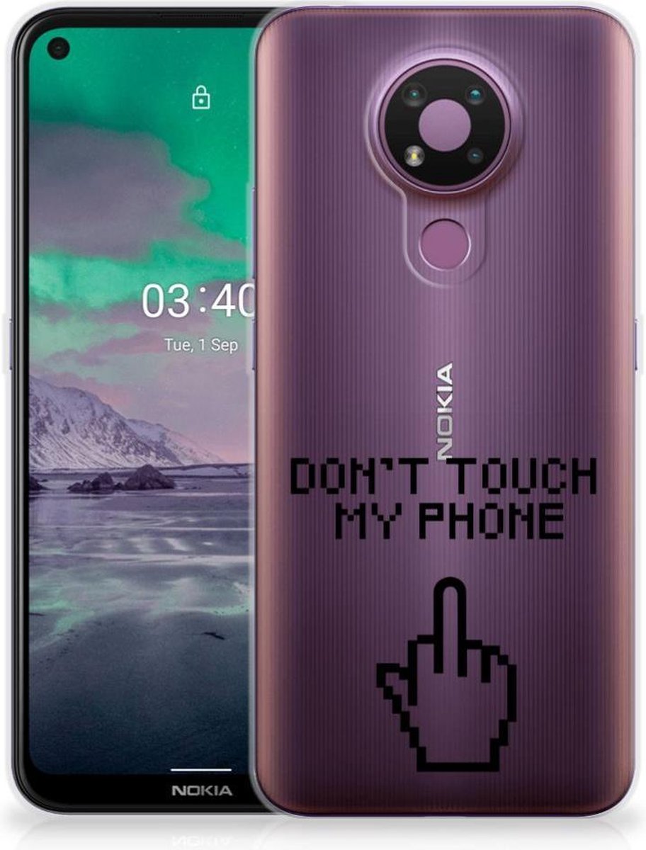 Nokia 3.4 Silicone-hoesje Finger Don't Touch My Phone
