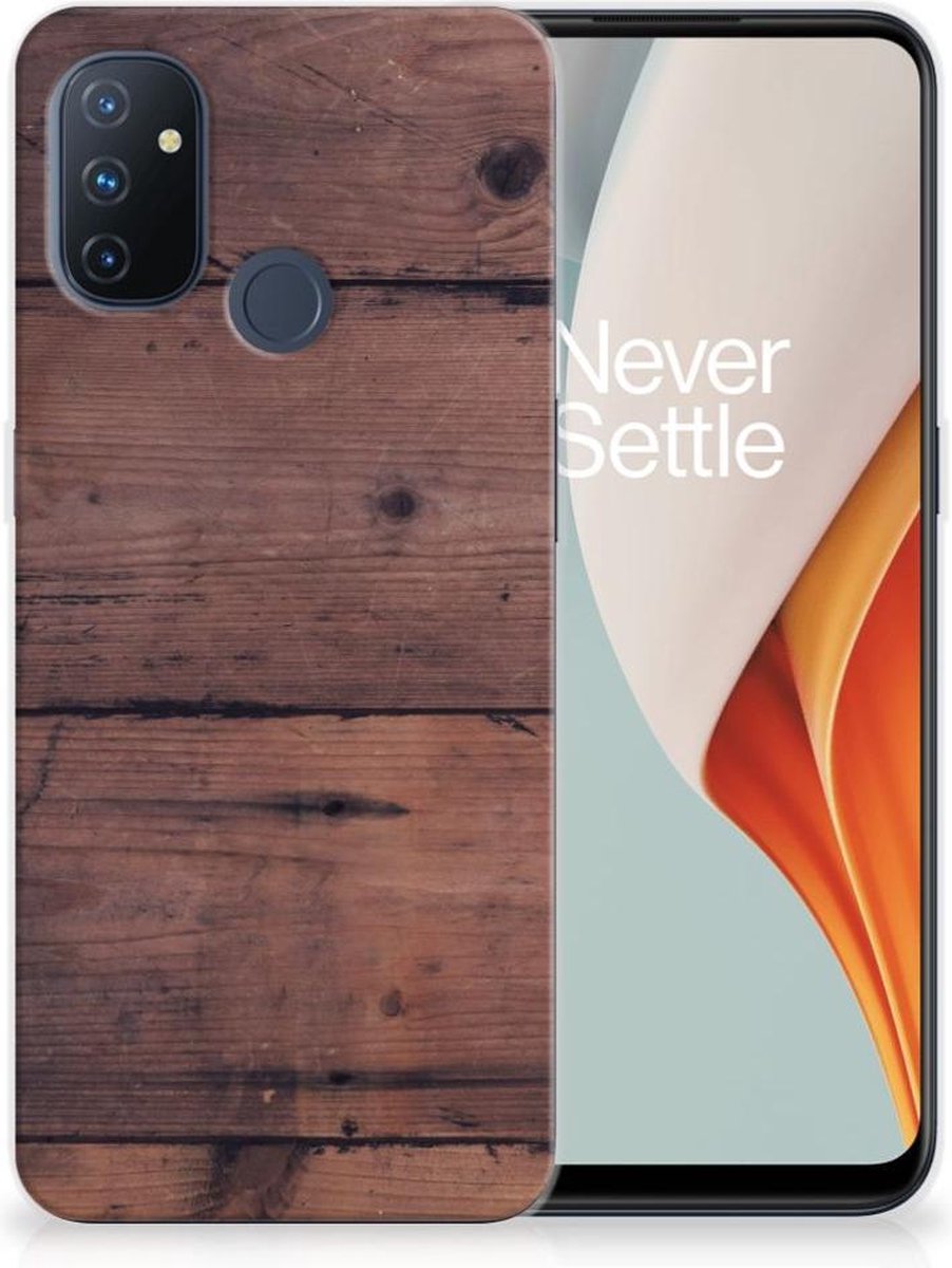 TPU Hoesje voor OnePlus Nord N100 Bumper Hoesje Old Wood