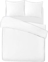 Luxe Percale Katoen Eenpersoons Dekbedovertrek Feline Wit | 140x200/220 | Zacht En Elegant | Topkwaliteit