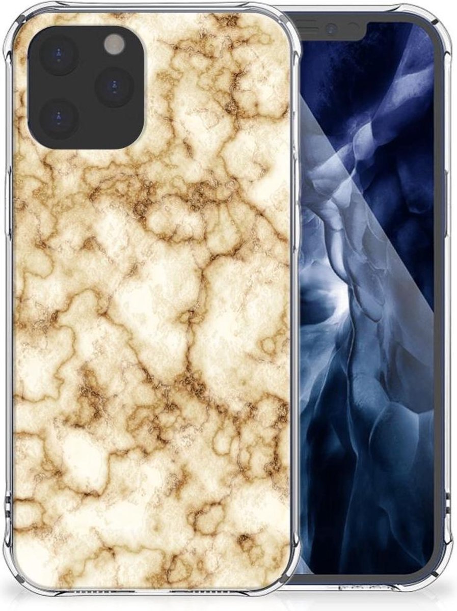 iPhone 12 Pro Max Anti-Shock Hoesje Marmer Goud