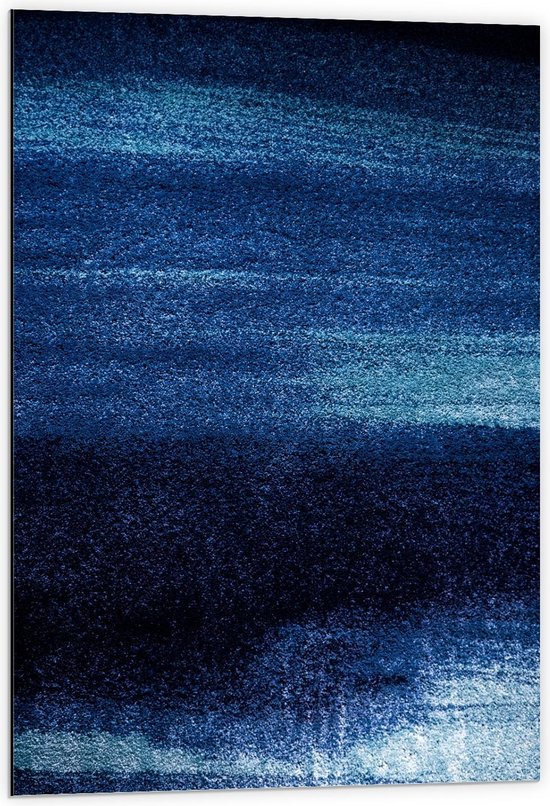 Dibond - Blauwe Stippen op Zwart - 60x90cm Foto op Aluminium (Met Ophangsysteem)