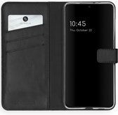 Samsung Galaxy S21 Plus Hoesje met Pasjeshouder - Selencia Echt Lederen Booktype - Zwart