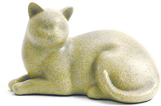 Cozy Cat Fawn couché - Chats Animaux Urne Asbeeld pour votre chat bien-aimé Chat 0, 41 L