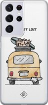 Samsung S21 Ultra hoesje siliconen - Let's get lost | Samsung Galaxy S21 Ultra case | multi | TPU backcover transparant