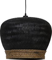 Light & Living Evelie hanglamp | rotan | Ø 40cm | zwart