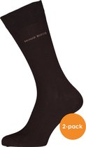 HUGO BOSS Cotton Uni (2-pack) - herensokken katoen - donkerbruin -  Maat: 43-46