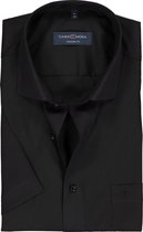 CASA MODA modern fit overhemd - korte mouw - zwart - Strijkvriendelijk - Boordmaat: 44