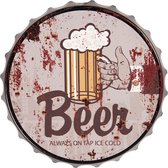 Clayre & Eef Tekstbord Ø 33*5 cm Meerkleurig Metaal Rond Beer Wandbord Quote Bord Spreuk