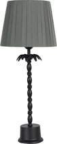 Clayre & Eef Tafellamp Ø 22*53 cm E27/max 1*60W Bruin Keramiek Rond Palmboom Bureaulamp Nachtlampje