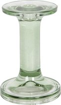 Clayre & Eef Kandelaar Ø 9*13 cm Groen Glas Kaarsenstandaard