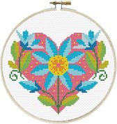 240.065 No Count Cross stitch Floral Heart 15x15cm