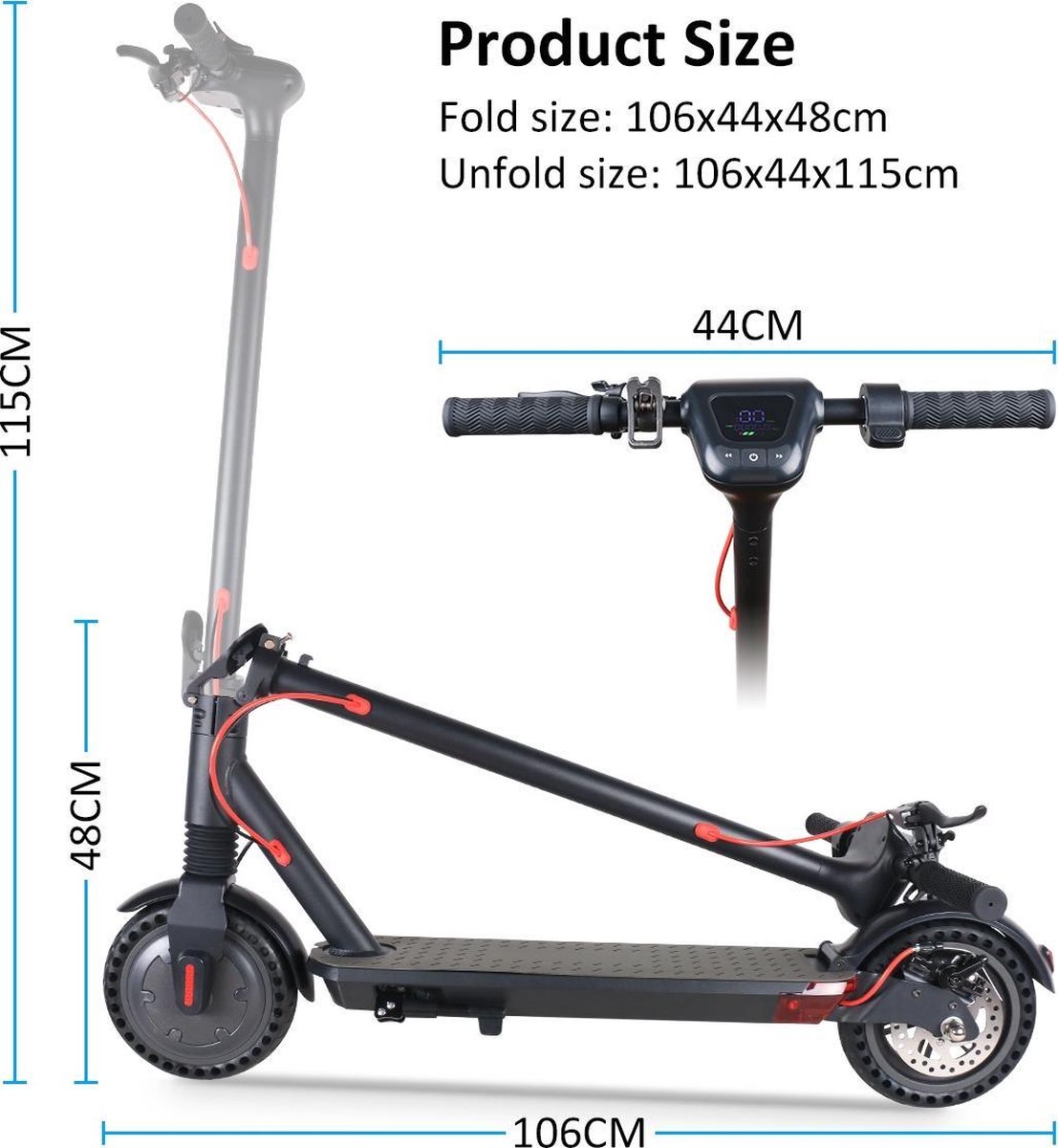 Windgoo Trottinette Electrique Adulte, Vitesse jusqu'à 25 km/h, 25