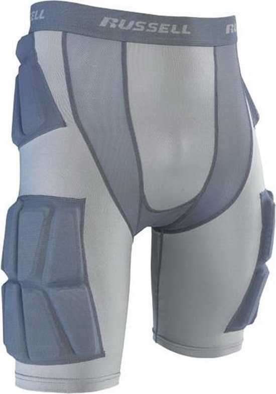 Russell Athletic - American Football - Broek Met 5 Ingenaaide Pads - Volwassenen - Grijs - Large