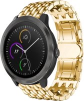 Stalen Smartwatch bandje - Geschikt voor  Garmin Vivoactive 4 stalen draak band - 45mm - goud - Horlogeband / Polsband / Armband