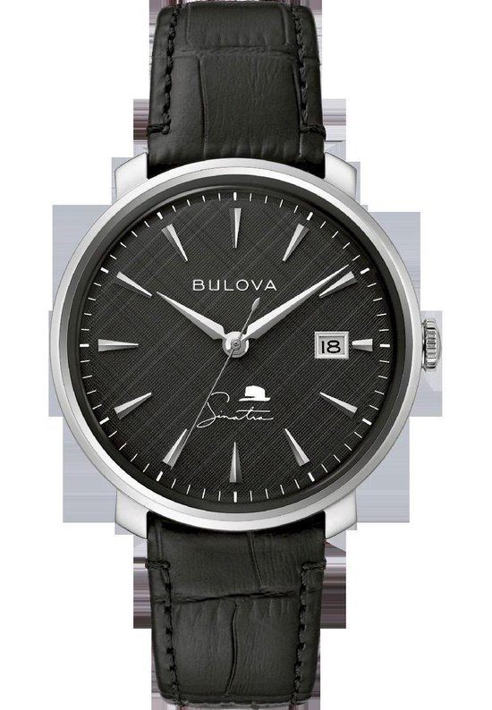 Bulova Frank Sinatra Horloge - Bulova heren horloge - Zwart - diameter 40 mm - roestvrij staal