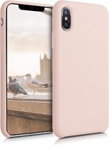 kwmobile telefoonhoesje geschikt voor Apple iPhone XS - Hoesje met siliconen coating - Smartphone case in oudroze