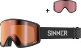 Sinner Sinner Sin Valley S+ Skibril  - Zwart + GRATIS EXTRA LENS | Categorie 3