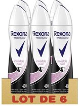 REXONA Lot van 6 Woman Deodorants Invisible Pure Anti-Transpirant Spray - 200ml