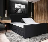 Elektrische Boxspring Manhattan - Inclusief 7-comfortzones pocketveringmatras - Zwart - 180x200 cm