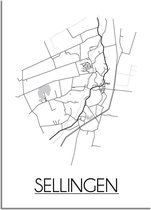 Sellingen Plattegrond poster A4 poster (21x29,7cm) DesignClaud