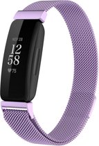Shop4 - Fitbit Inspire HR Bandje - Small Metaal Paars