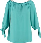 Signe nature groene off shoulder blouse 3/4 mouw - Maat 46